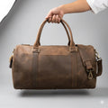 Vintage Brown Crazy Horse Leather Duffle Bag