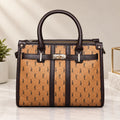 Luxury Monogram Pattern Satchel Handbag with Dual Handles & Detachable Shoulder Strap