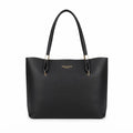 Minimalist Burgundy Faux Leather Everyday Tote Bag | BLACK